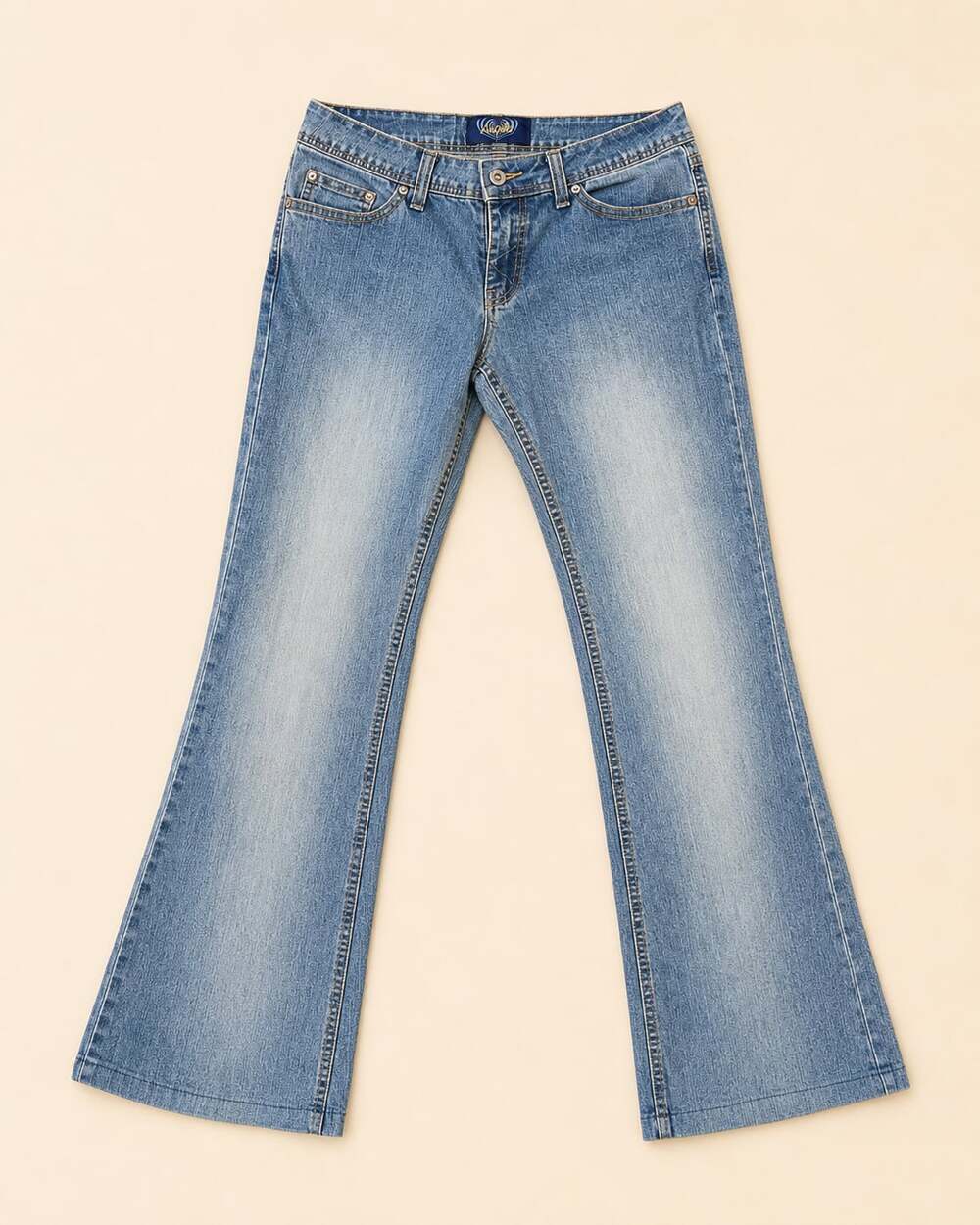 Angels Jeans Y2K Low Rise Bootcut Flares with Beaded Embroidery